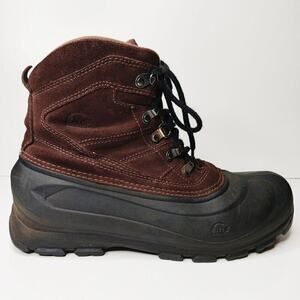 Sorel brown black winter snow hiking boots leather rubber size 9